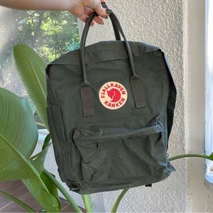 SOLD- Fjallraven Kanken Mini Backpack - Khaki Green/blue